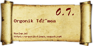 Orgonik Tímea névjegykártya